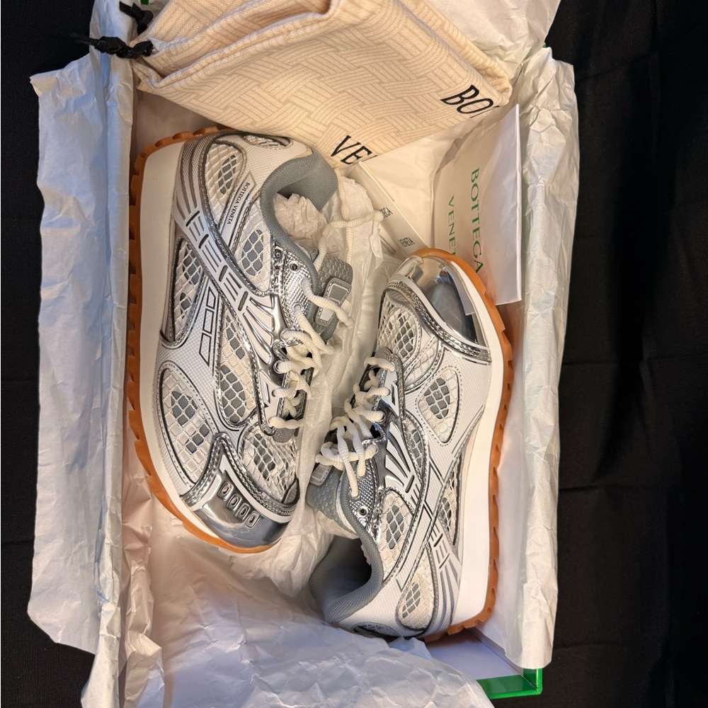 Bottega Veneta Gray and White Sneakers